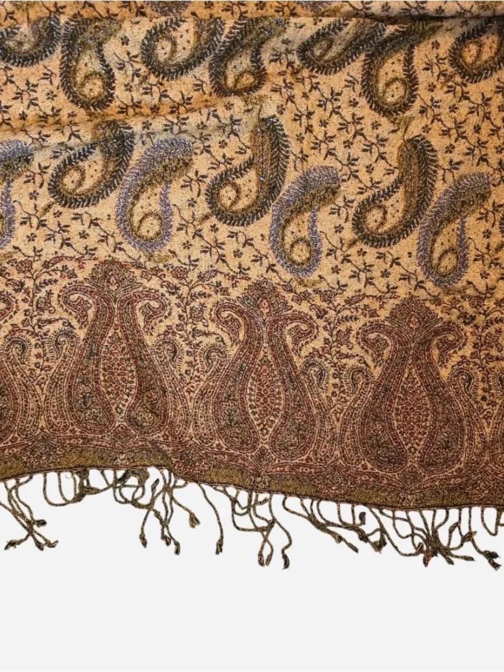 NWT Bindya New York Reversible Paisley Pashmina Shawl Scarf
